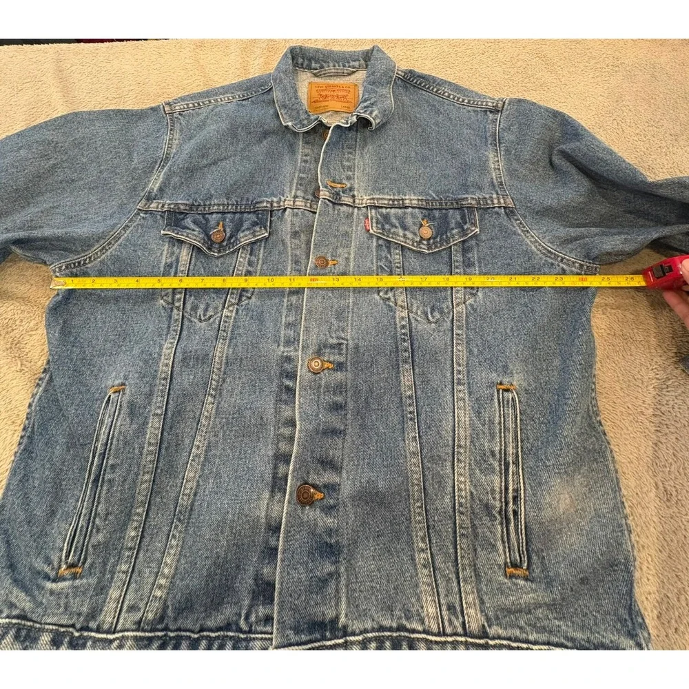 Vintage 90s Levi's 70507 Type III Trucker Jacket USA Made Large Denim Blue Faded - Picture 8 of 16